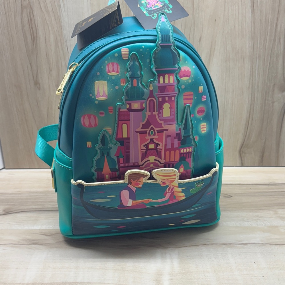 Disney Princess Teal Backpack with Gold Accents